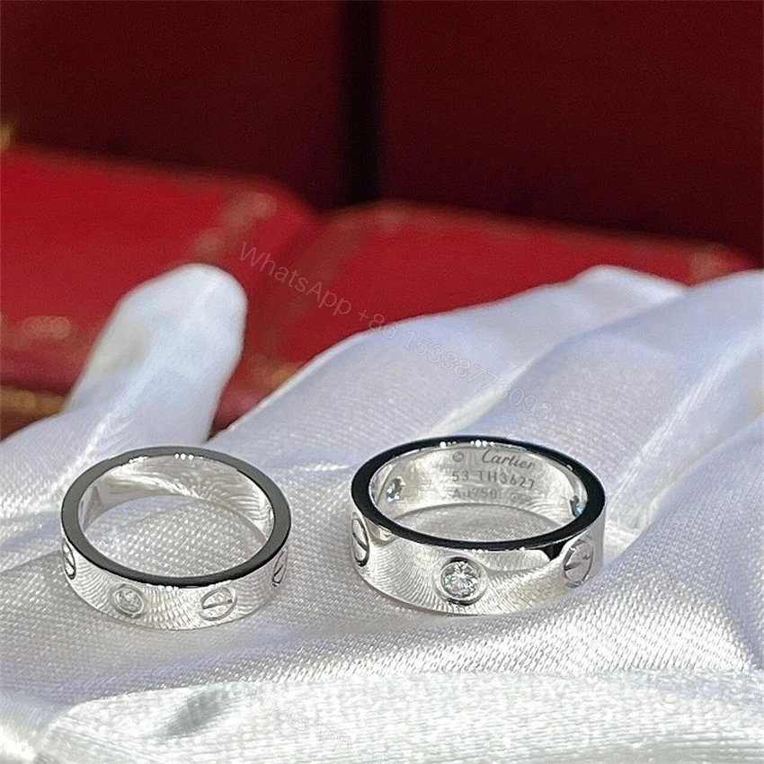 View 4 of Inspired Cartier Love Ring 1 Diamond White Gold