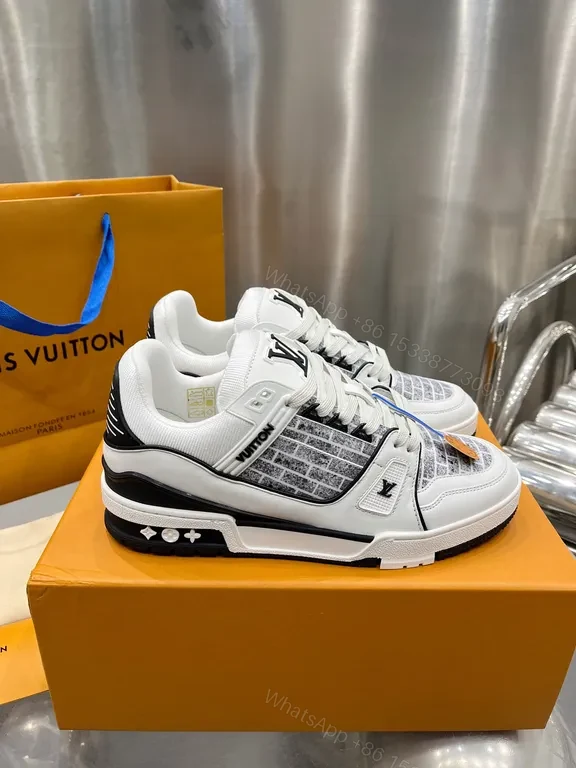 View 3 of Louis Vuitton Trainer Sneakers: White Leather Mesh Luxury Comfort
