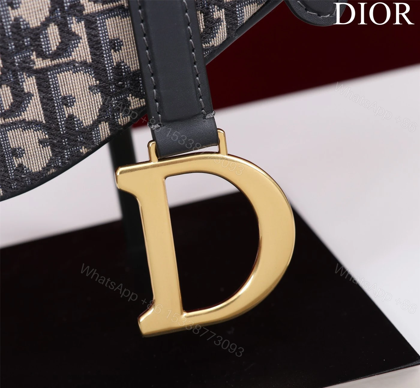 View 2 of Dior Saddle Saddle Canvas Handbag Super Quality Hand Embroidered 25.5x20x6cm