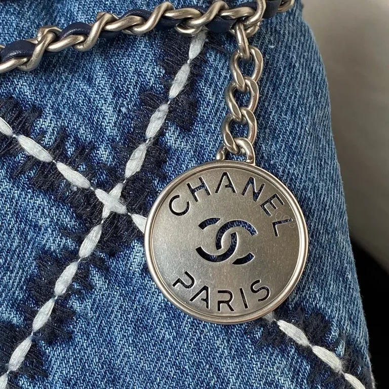 View 2 of Denim Quilted Chain Bag â€” Everyday Luxury, CHANEL-Inspired