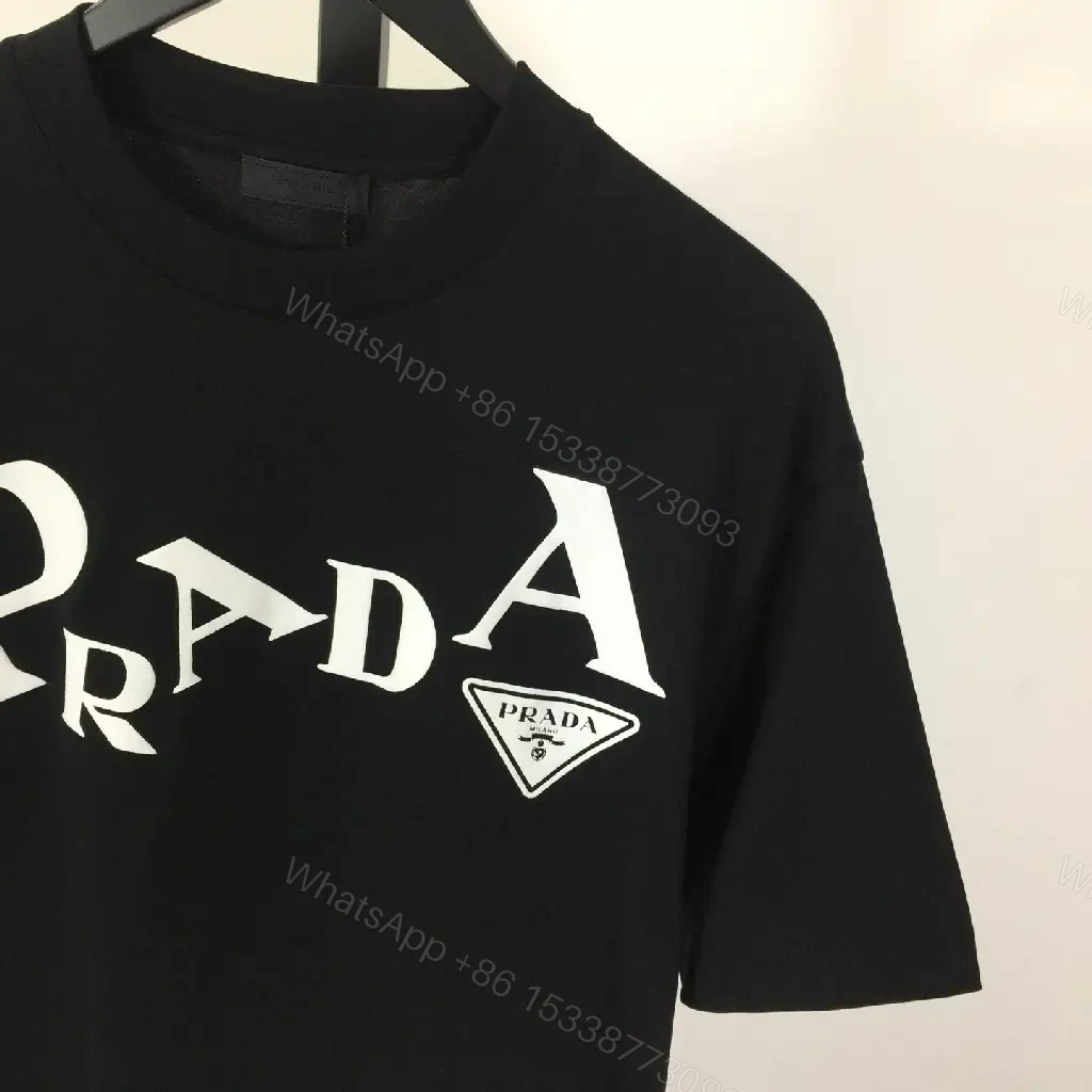 View 4 of Black Cotton Tee | Bold Graphic Logo, Modern Luxe, Casual Suitability