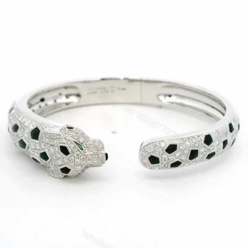 Cartier Panthere De Cartier Medium Half-Pave Onyx Bracelet — view 1