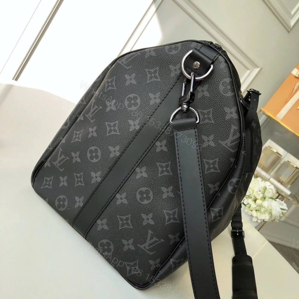 View 5 of Louis Vuitton Keepall Bandouliere 55 Monogram Eclipse Canvas 55cm LV M40605