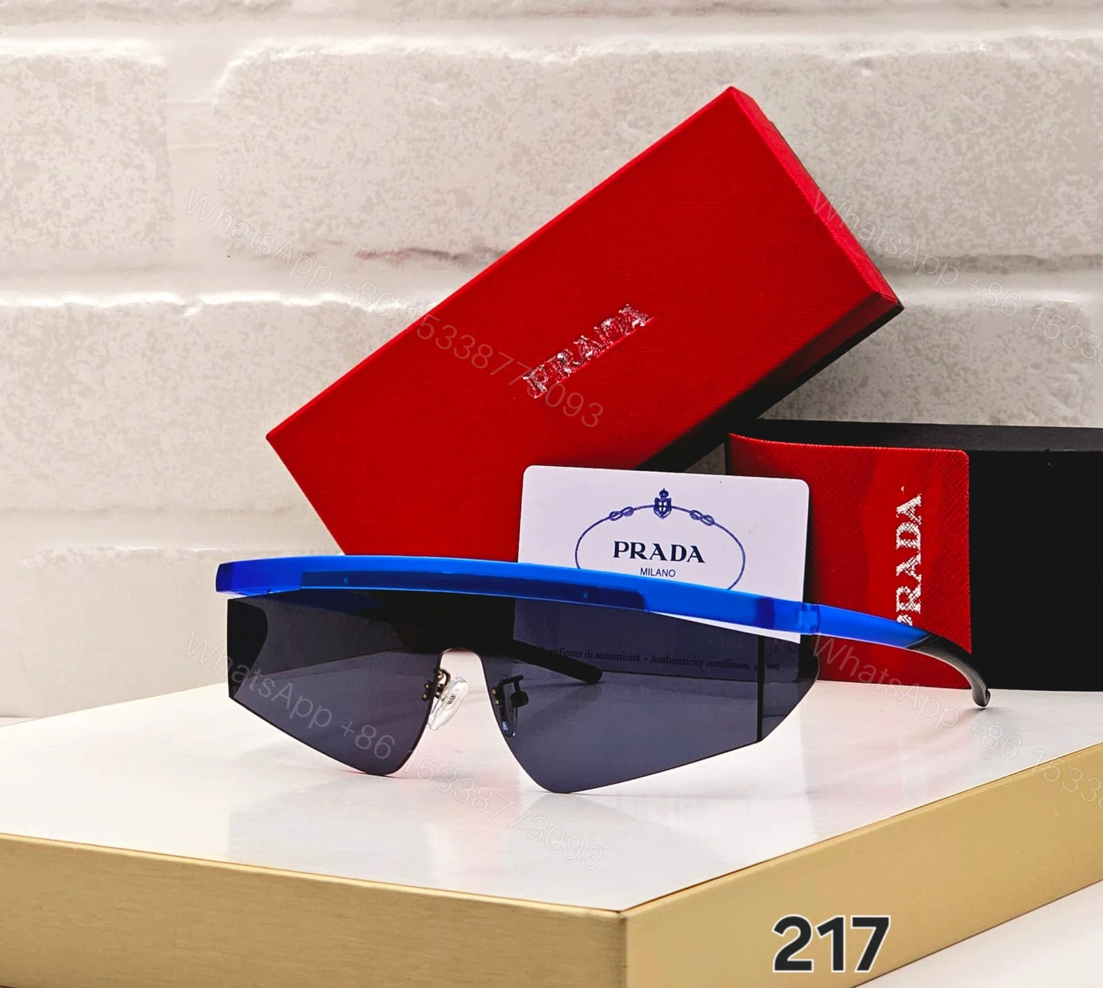 View 2 of Prada 217 Sport Wrap Black-Yellow Frame UV400 Lens