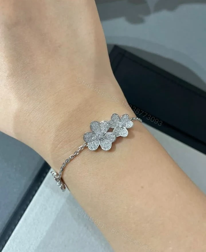 View 4 of Van Cleef & Arpels Frivole 5 Flower Diamond White Gold Bracelet TJ619