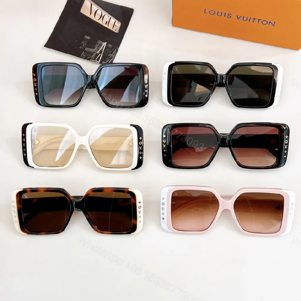 View 5 of Bold Black & White Frame Sunglasses with LV Detailing Luxe
