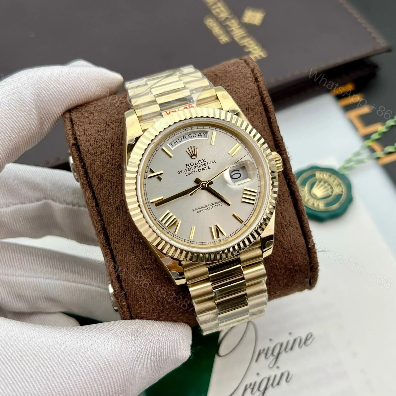 View 2 of Superclone Rolex Day-Date Silver Dial 228238-0002 40 mm