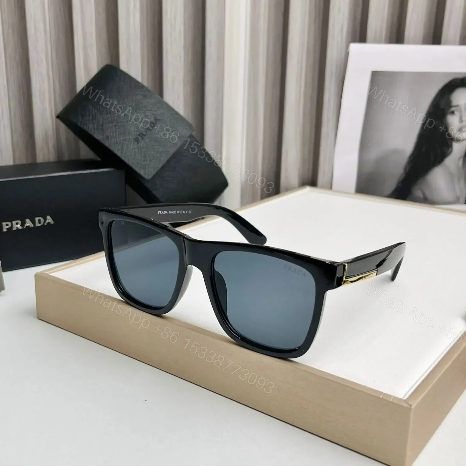 Prada Square Havana Black Sunglass — view 1