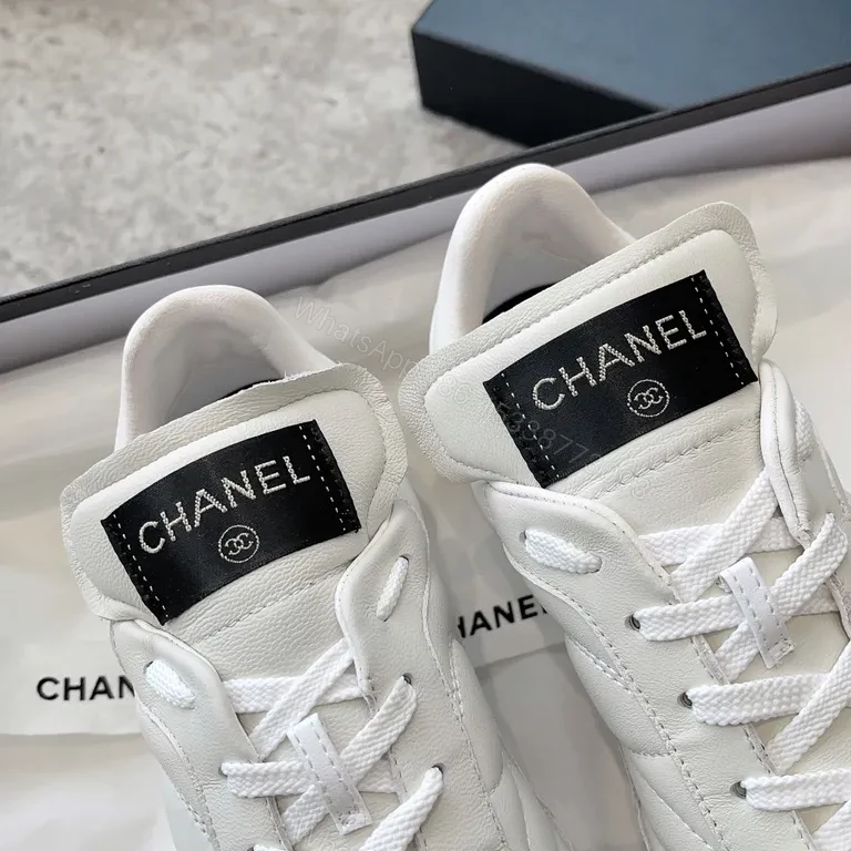 View 4 of Chanel-Inspired White Quilted High-Tops: Luxe Comfort Sneakers