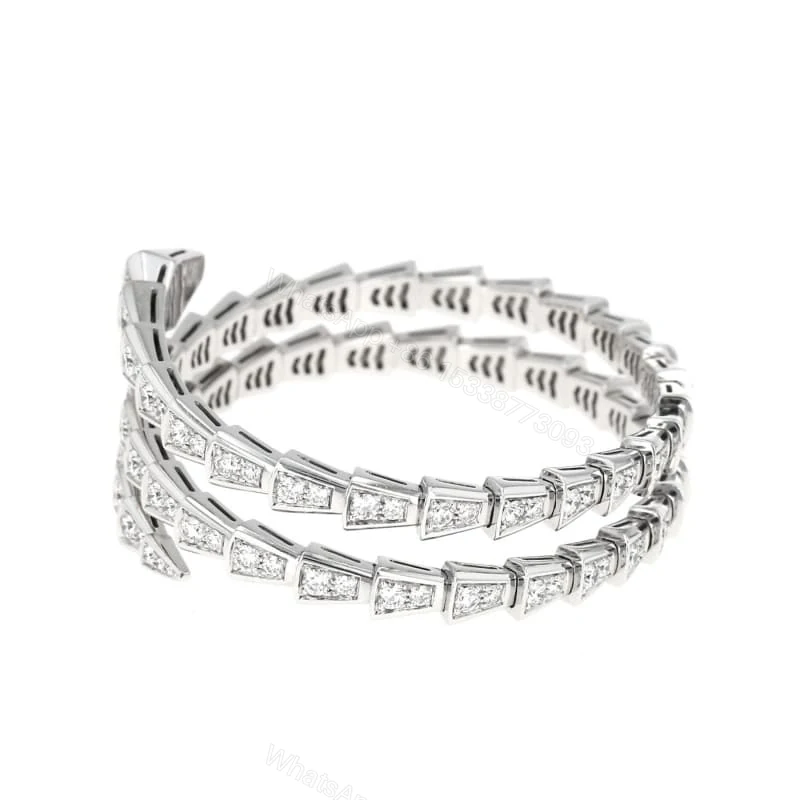 View 6 of Cheap Bulgari Serpenti Viper 18K Gold Full Lab Diamond Bracelet