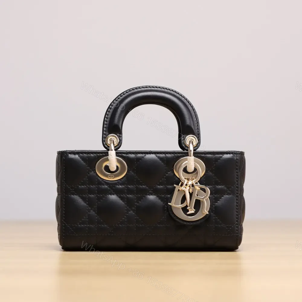 View 2 of 高仿Dior*LadyDJoy系列S0636M900小羊皮戴妃包黑色Mini免檢版