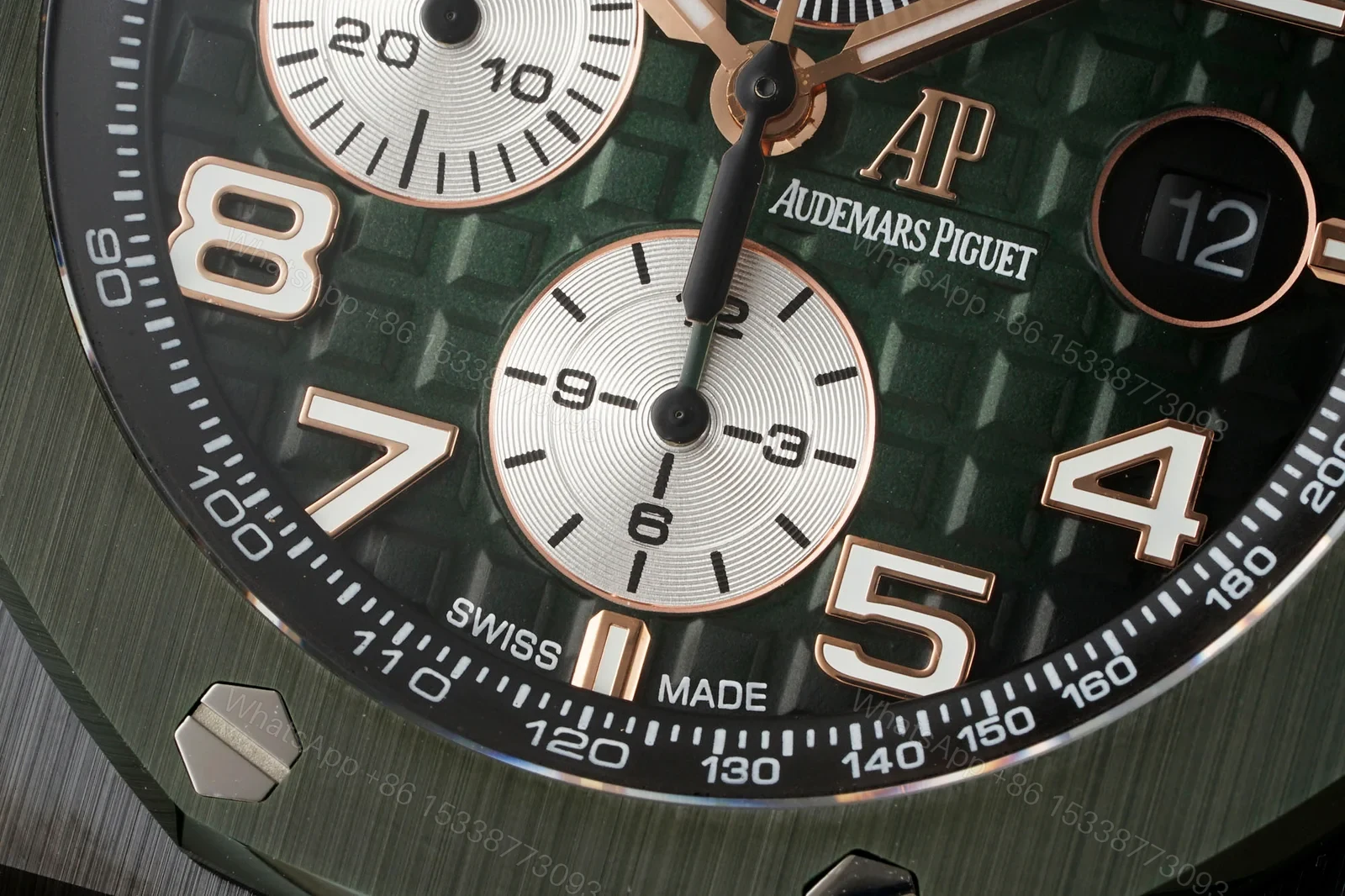 View 5 of Audemars Piguet Royal Oak Offshore Green Replica 44MM Premium Ceramic Rubber Strap Chronograph Edition RG-AP-ROO-GRN-CER-RUB-44