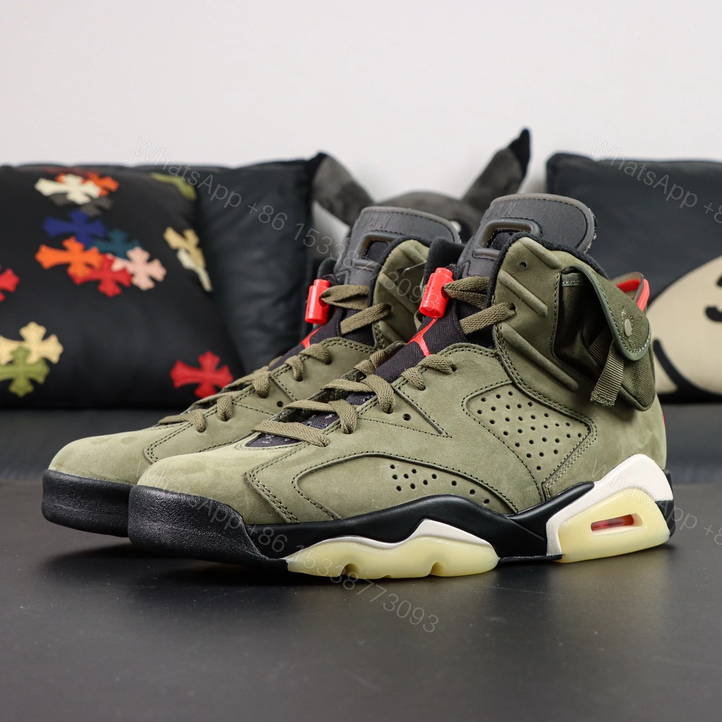 View 7 of Travis Scott x Air Jordan 6 medium olive Reps