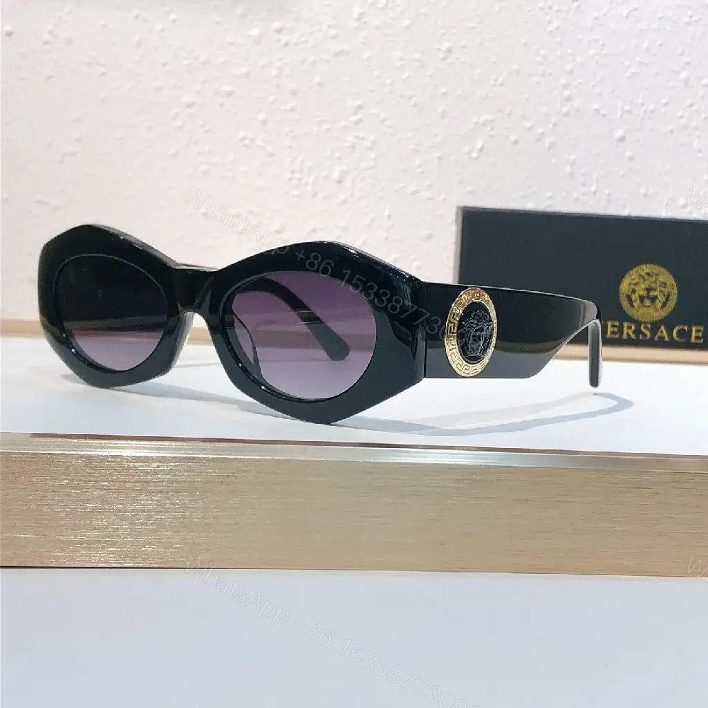View 6 of Bold Acetate Sunglasses: Oval, Gold Hardware, Gradient Lenses