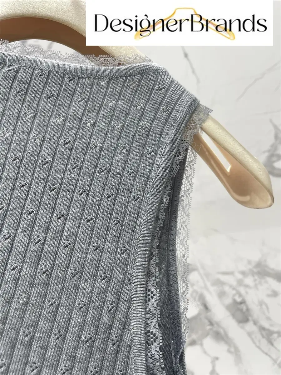 View 6 of Miu Miu Grey V-Neck Sleeveless Knitted Mini Dress