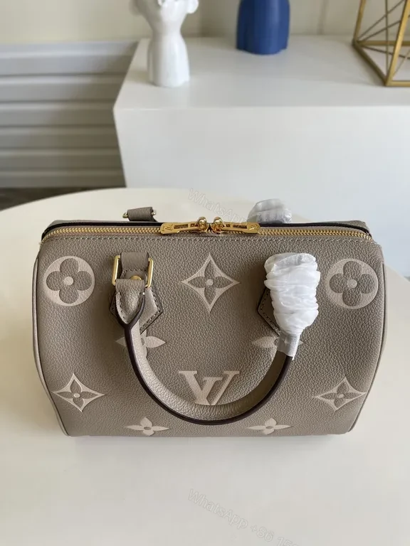 View 9 of Grey-Brown LV Monogram Satchel - Elegant Leather Bag
