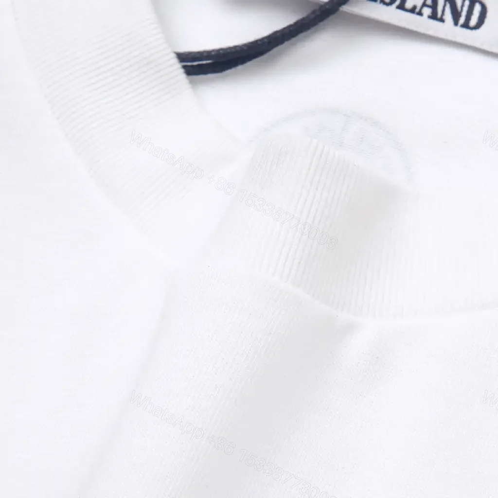 View 4 of White Cotton Minimalist Tee with Bold Linear Graphic