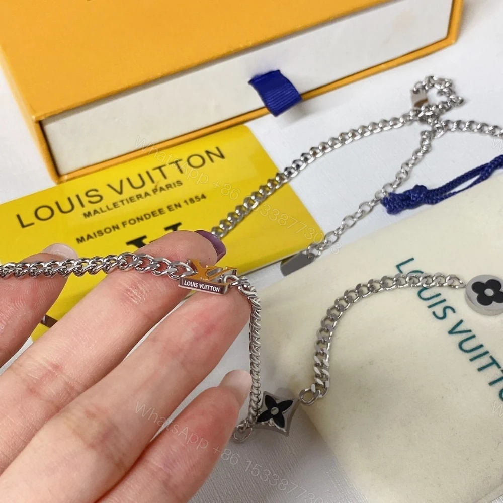 View 6 of LOUIS VUITTON LV SPIKE CHARMS NECKLACE SILVER M01717