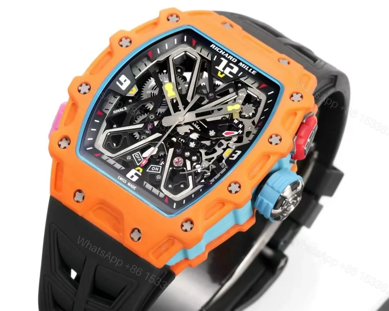 View 3 of Richard Mille RM35-03 Automatic Skeleton Watch Quartz Carbon NTPT Carbon TPT Fiber Case Integrated Movement Premium Edition RM35-03-AUTO-QCF-SK
