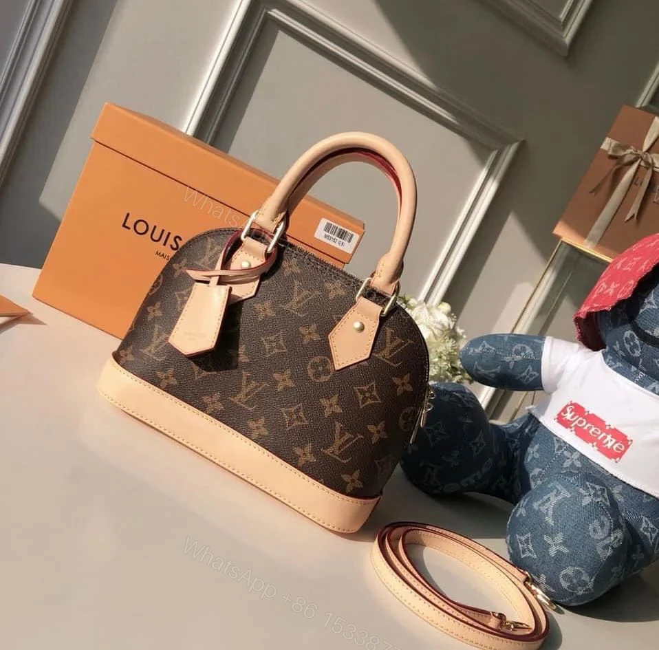 View 4 of First Copy Louis Vuitton Mono Alma Brown Premium Handbag with OG Box