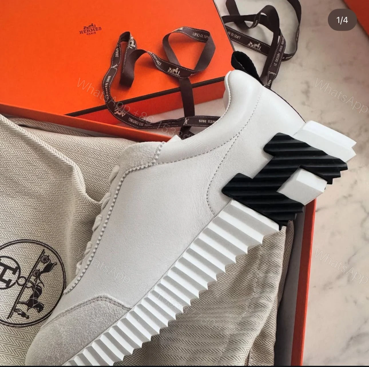 View 3 of First Copy Hermes Bouncing Sneakers for Women