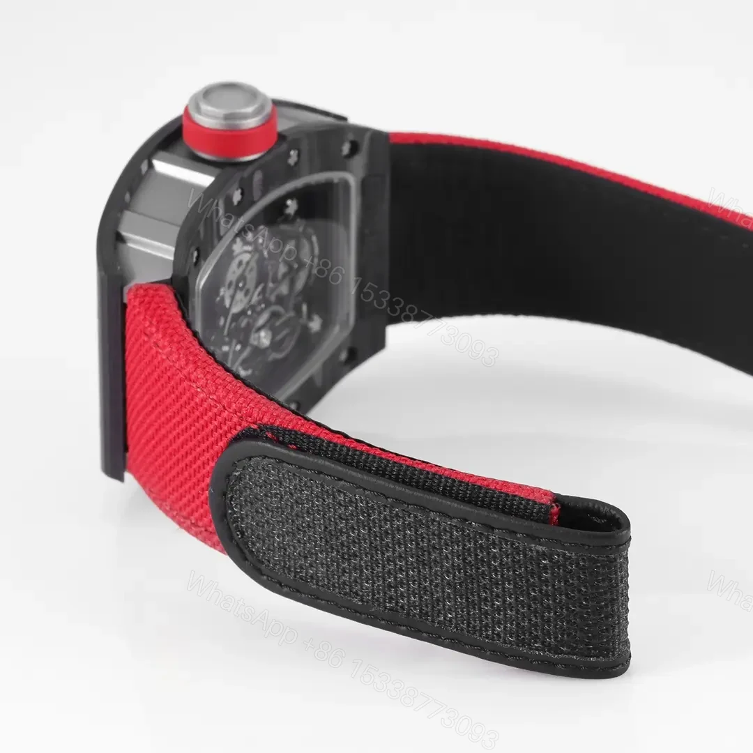View 8 of RM Factory KU+ Carbon Fiber Watch, Red Strap, V5