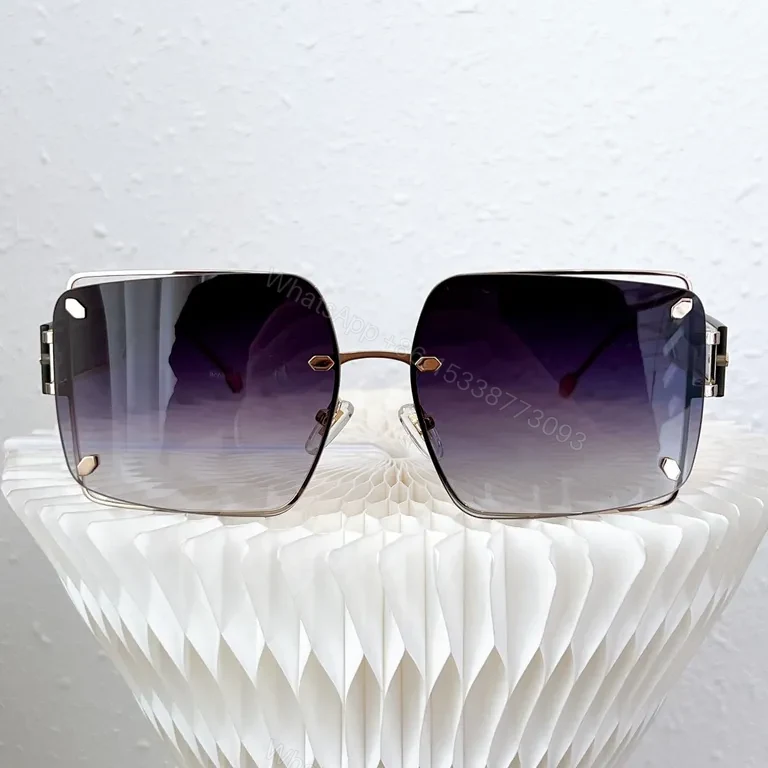 View 6 of Pink Rose-Glide Square Sunglasses: Rose-Gold, BVLGARI Style, UV400 Lenses