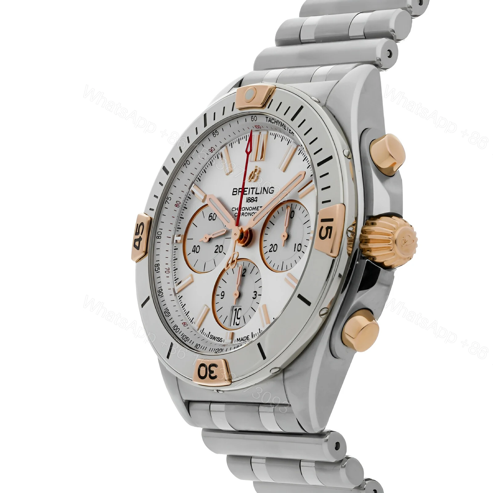 View 3 of Breitling White Dial Silver Replica