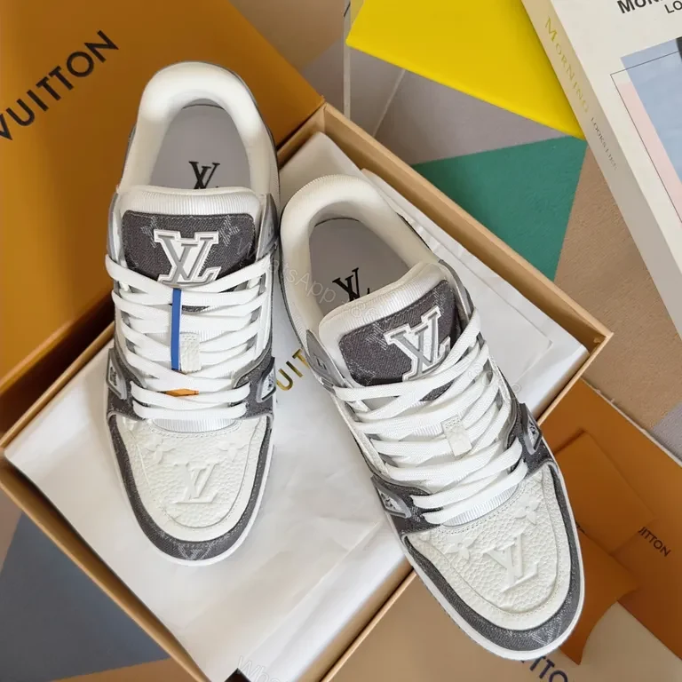 View 6 of Sporty Luxe LV Monogram Sneaker âˆ’ Elevated Comfort Highâ€‘Top