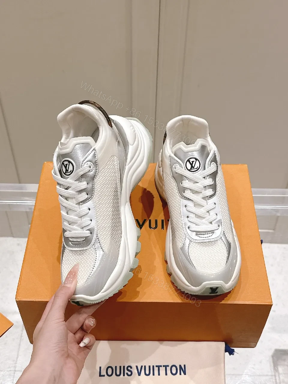 View 9 of White Leather-Trim Runway Sneakers: Luxe Everyday Comfort