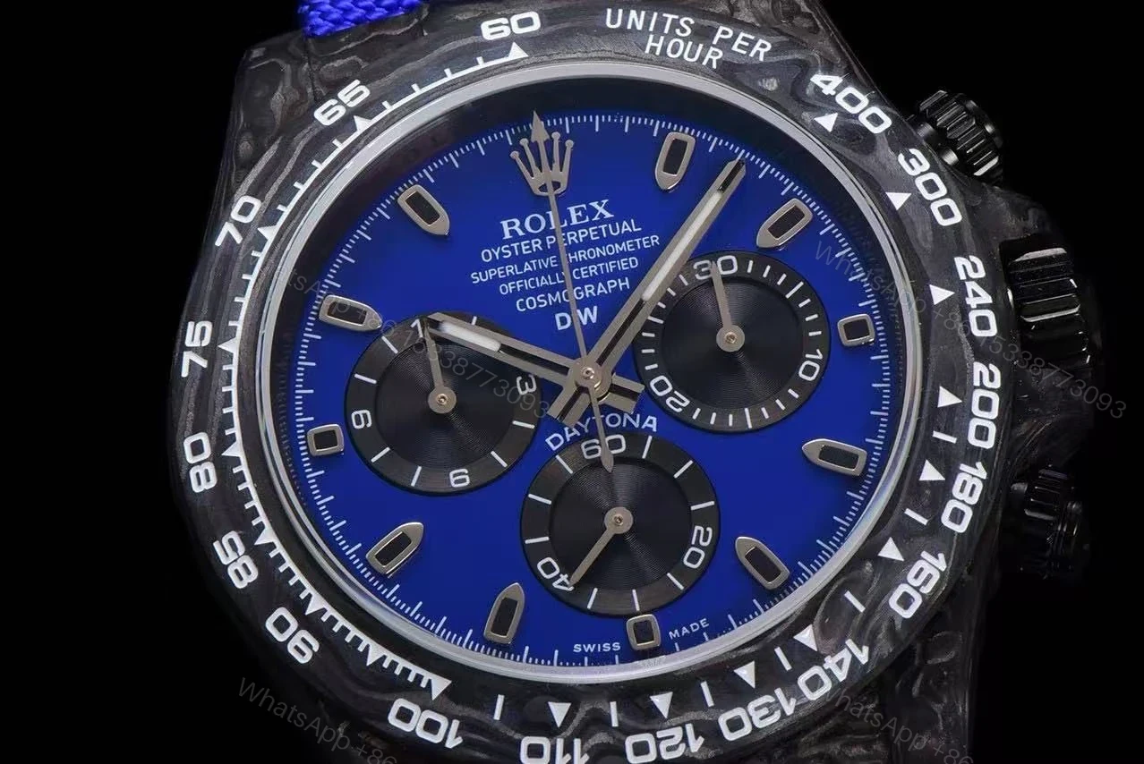 View 7 of Replica DiW Rolex Cosmograph Daytona Miami Blue Carbon