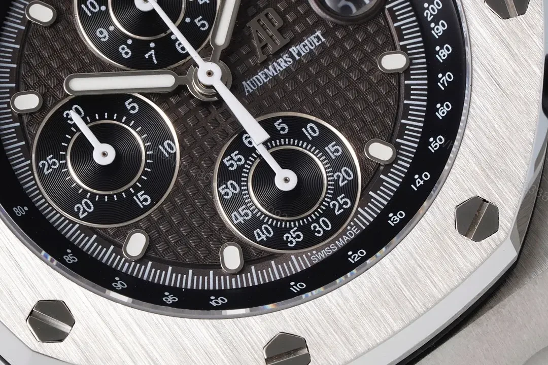 View 5 of JF Factory Audemars Piguet Royal Oak Offshore Stainless Steel Bracelet Watch with Black Dial and 4404 Chronograph Movement