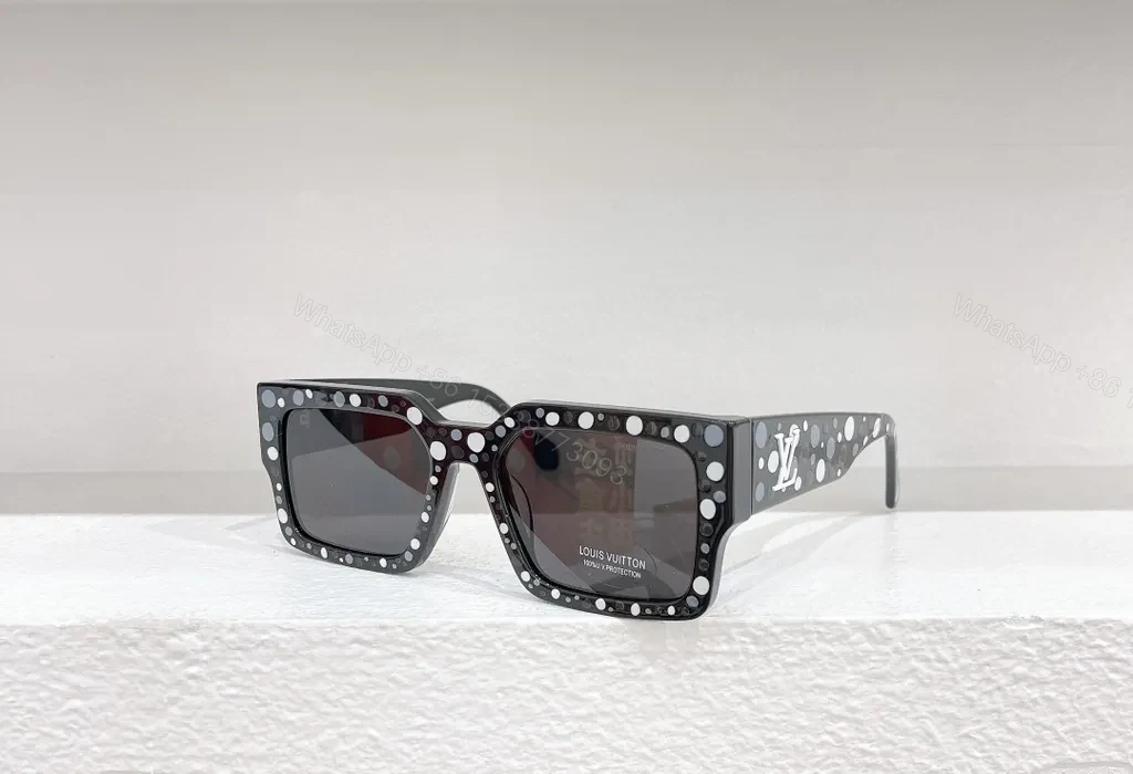 View 5 of Clear-Frame LV Sunglasses: UV400, Crystal Acetate, Grey Lenses