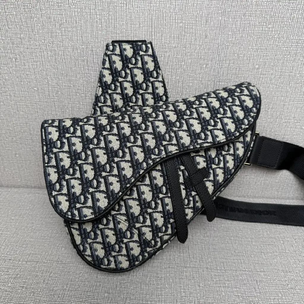 View 3 of Compact Luxury Messenger Bag: Dior-Inspired Pattern, Crossbody Style