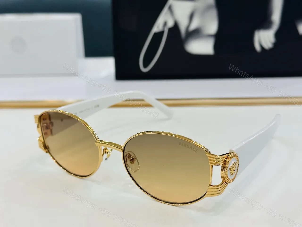 View 7 of Round Shield Sunglasses: Black Metal, Luxe Vintage, UV Protection
