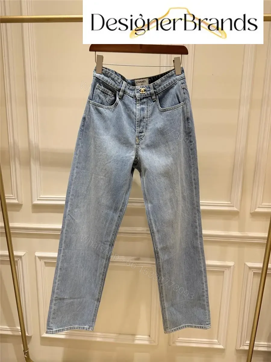 Chanel Light Wash High-Waisted Straight-Leg Jeans — view 1