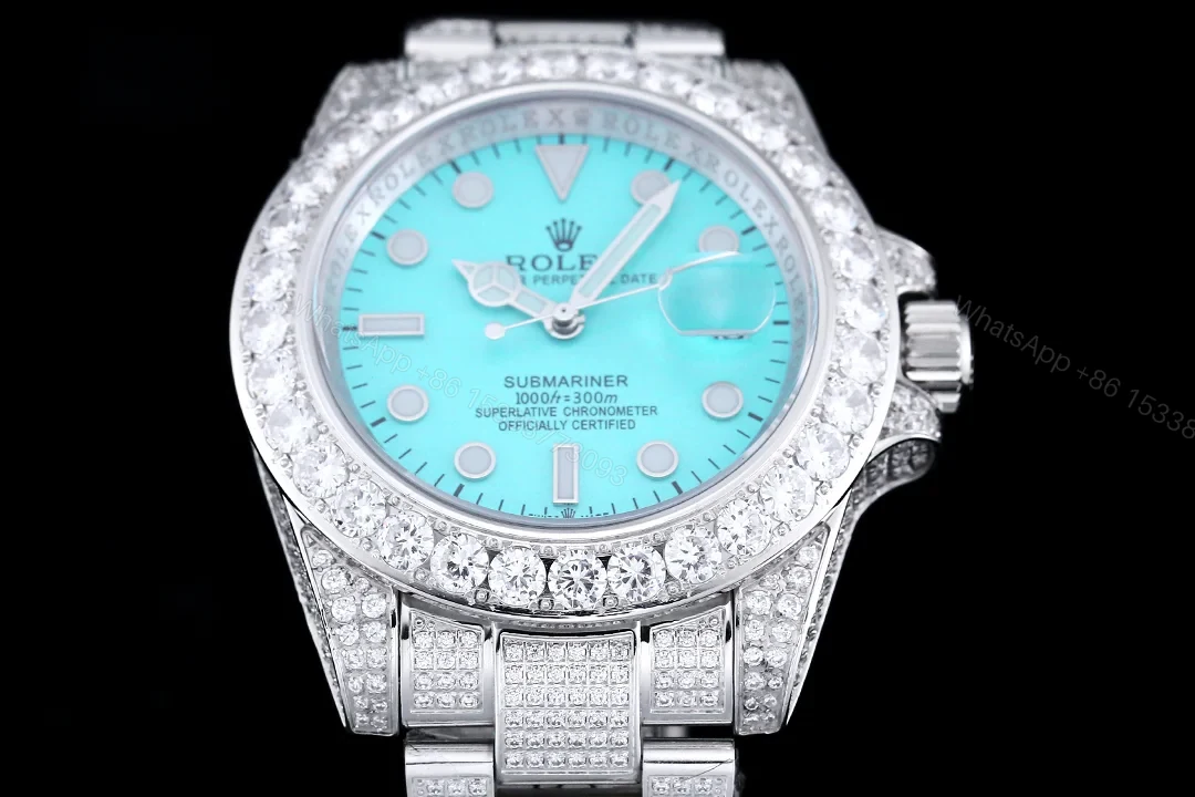 View 3 of Rolex Full Iced Diamond 904 Stainless Steel Luxury Watch 42mm Ultimate Edition RG-ROLEX-FULL-ICED-904-DIAMOND-42