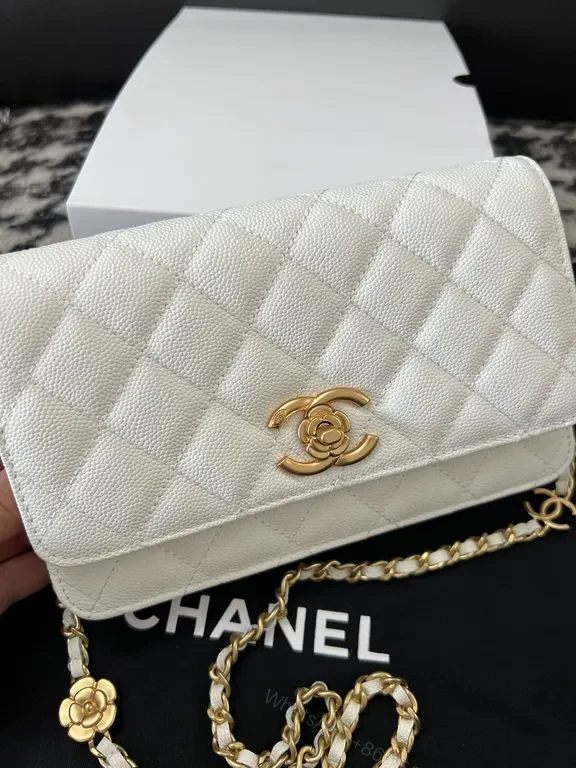 View 8 of Chic Quilted Wallet-On-Shoulder Bag with Gold Hardware