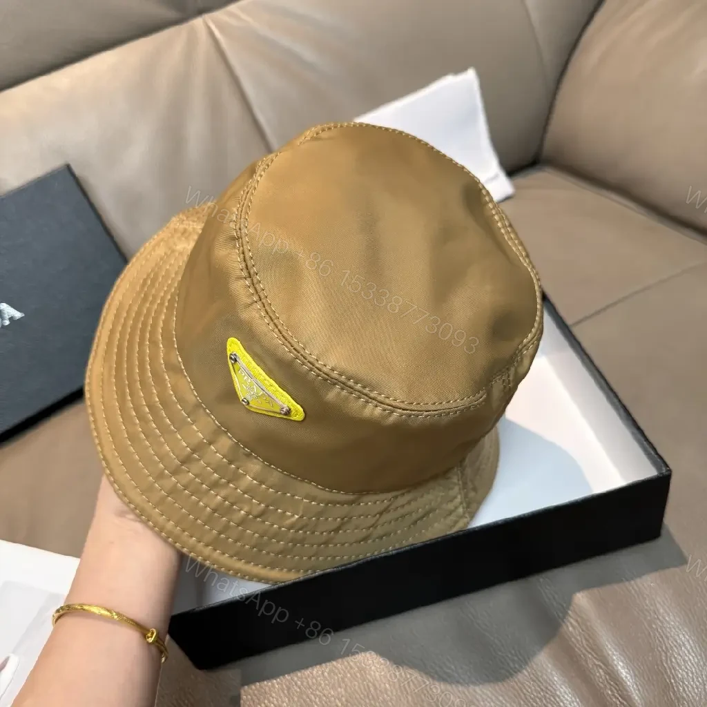 View 6 of Khaki Cotton-Twill Bucket Hat: Lightweight, Luxe Block-Logo Patch