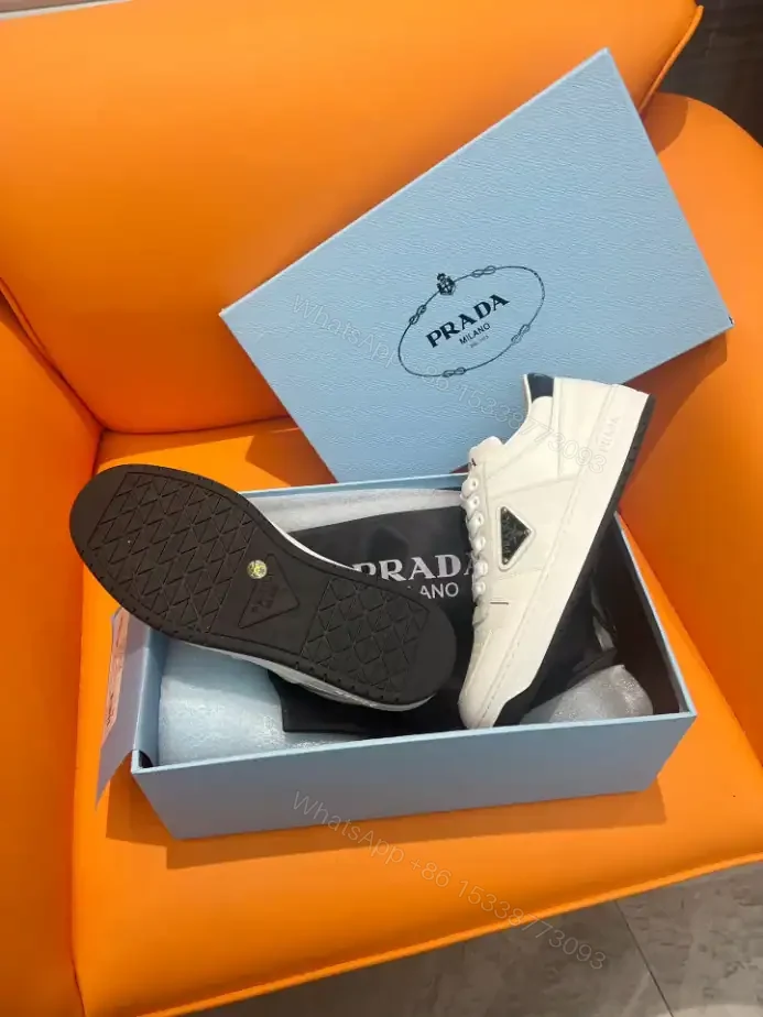 View 6 of PRADA DOWNTOWN LEATHER SNEAKERS IN WHITE – PRD010