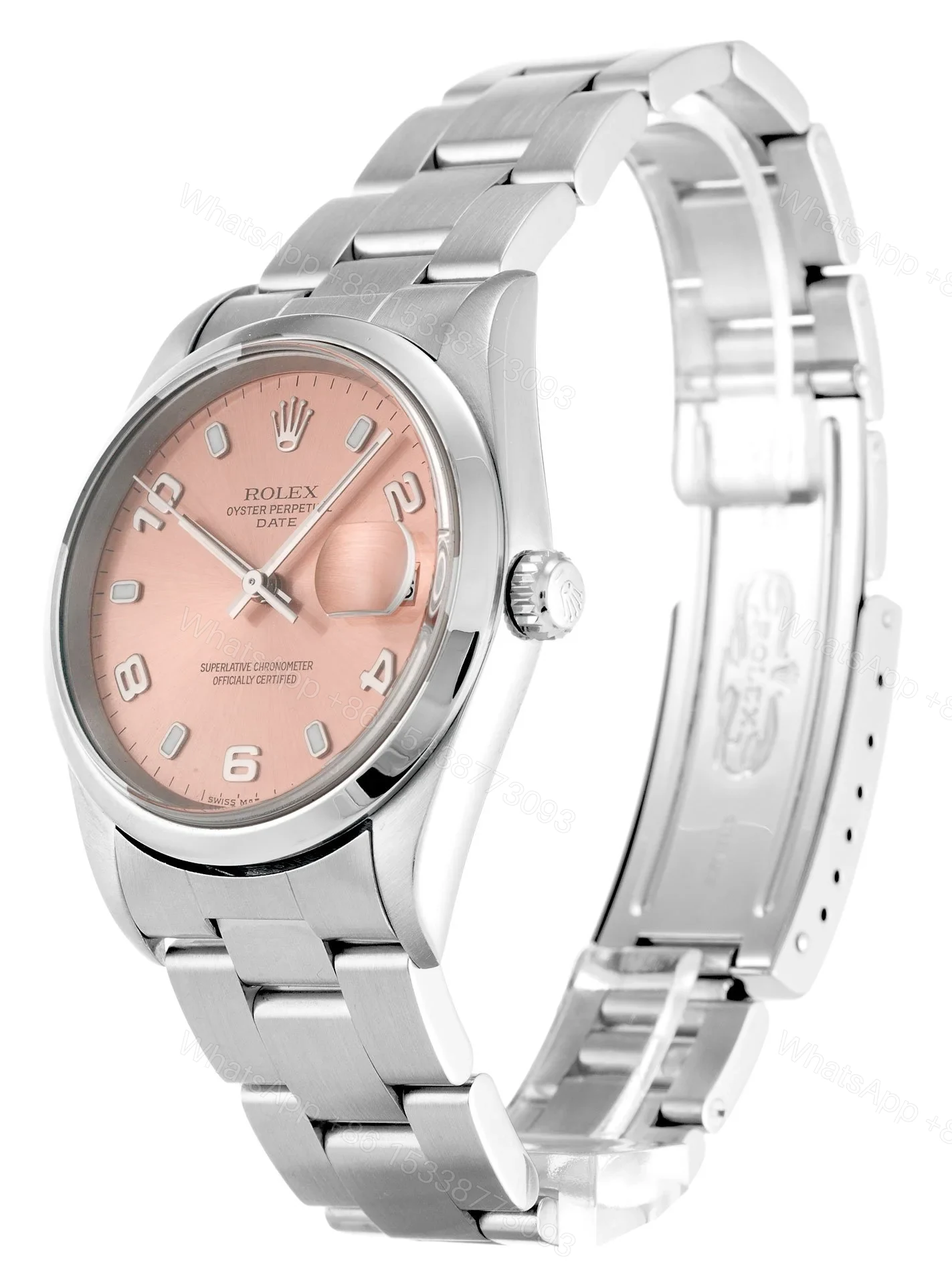 View 2 of Replica Rolex Oyster Perpetual Date Salmon Dial 15200 34 mm
