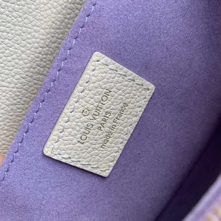 View 5 of Lavender LV-Accent Canvas Mini Bag with Chain Strap