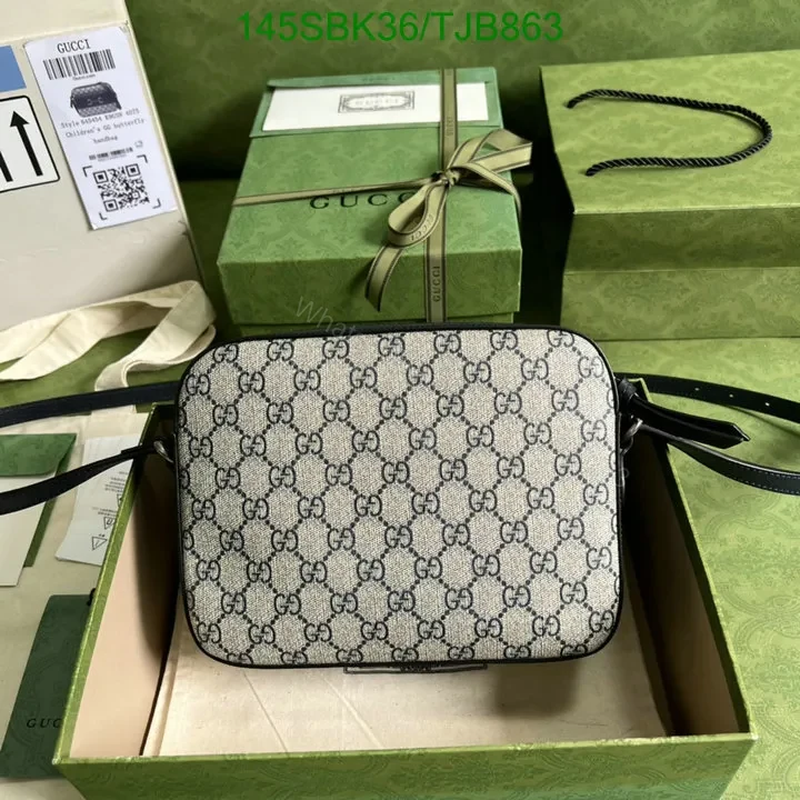 View 12 of Gucci Beige and Ebony Shoulder Bag featuring GG Supreme Canvas 645454