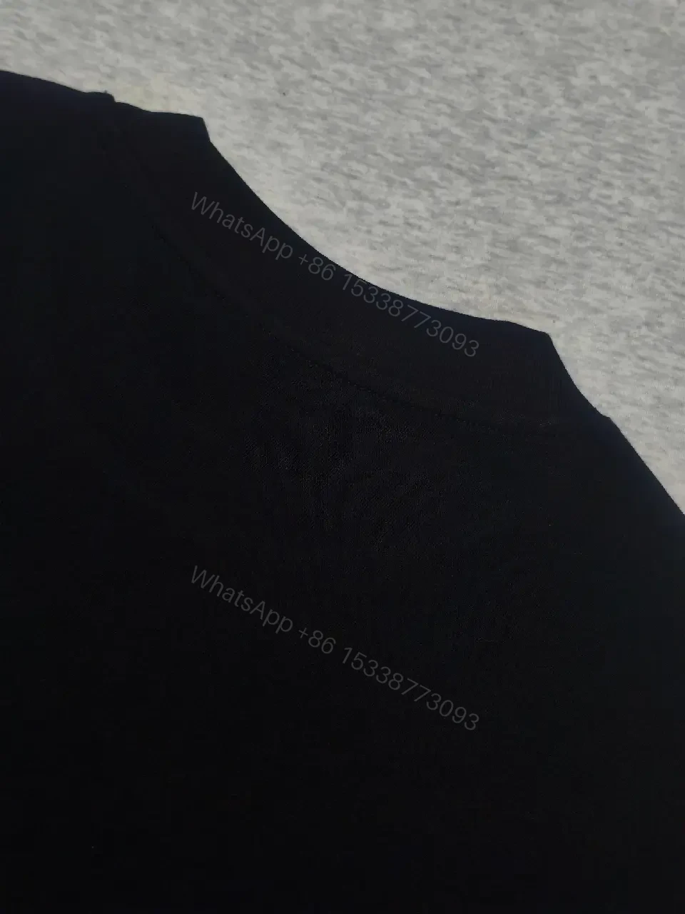 View 8 of Minimalist Black Knit Tee with Dior Logo Print, Unisex Fit
