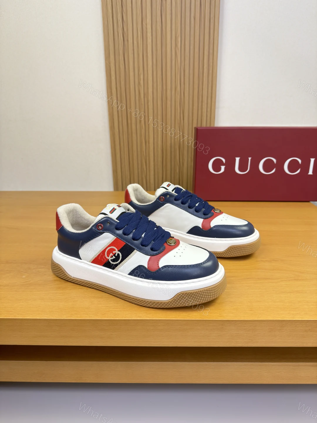 Gucci一比一男士運動鞋 復古條紋拼色設計休閒款 — view 1