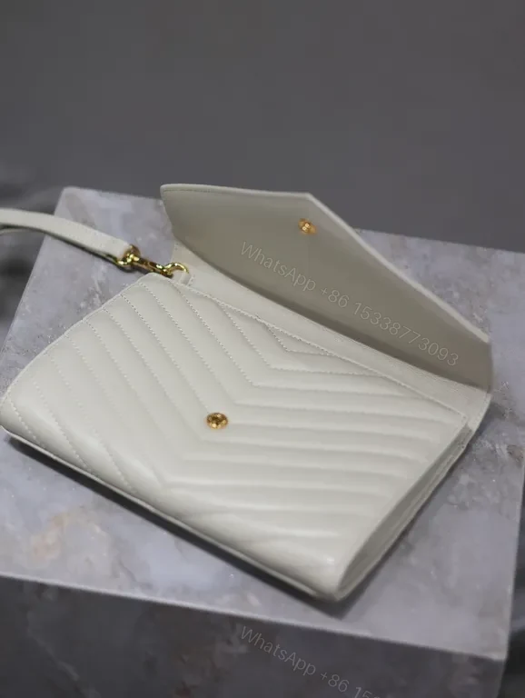 View 2 of Chic Quilted Leather Wallet with YSL Hardware - Luxe Everyday Portfolio
