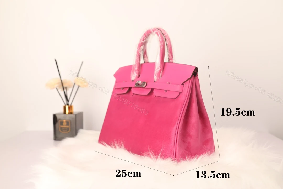 Hermes 高仿 女款 Birkin 玫紅麂皮手提包 吸睛時尚亮色款 — view 1