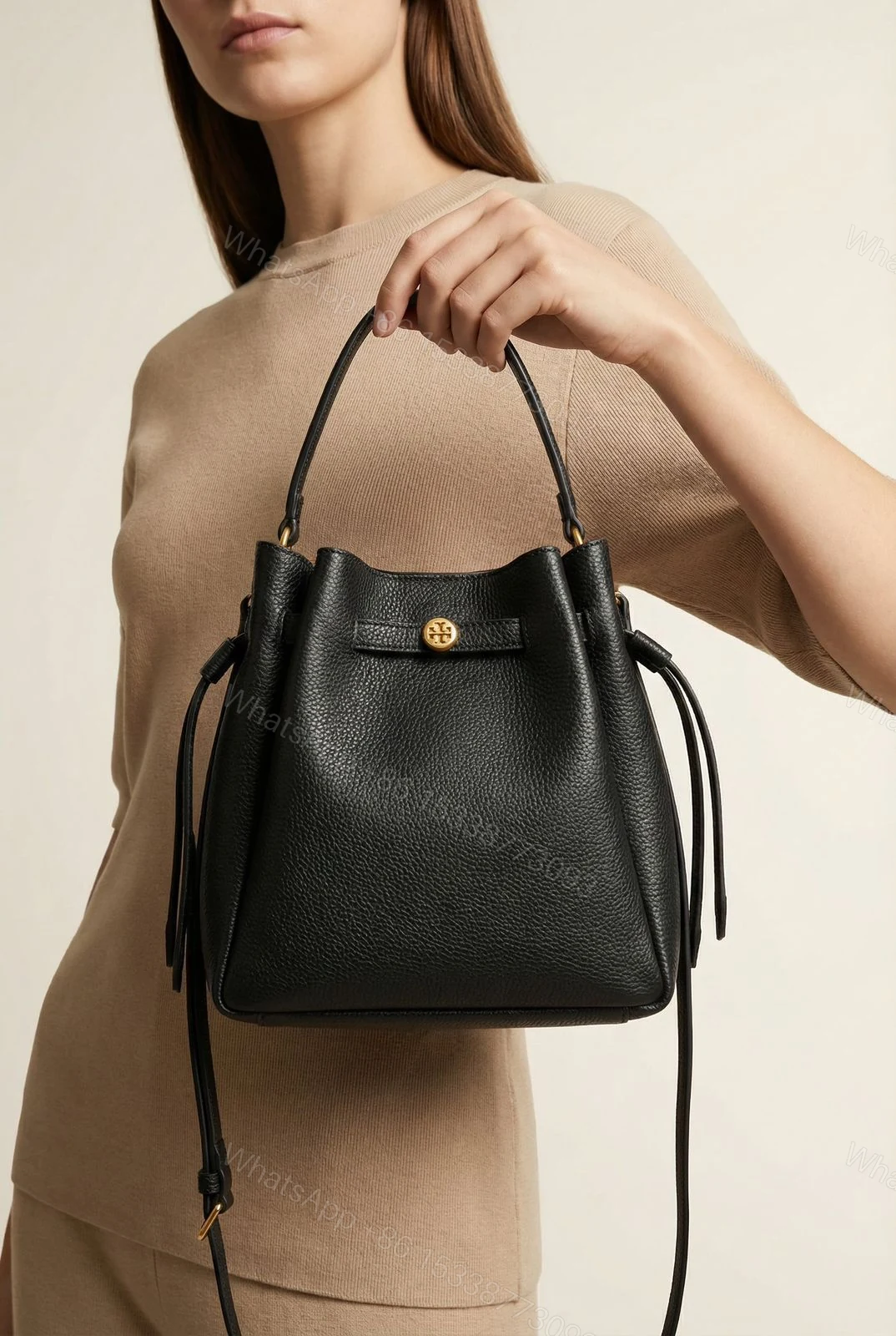 View 5 of Tory Burch Romy Bucket Bag First Copy | AAA+ Replica Designer Bucket Bag