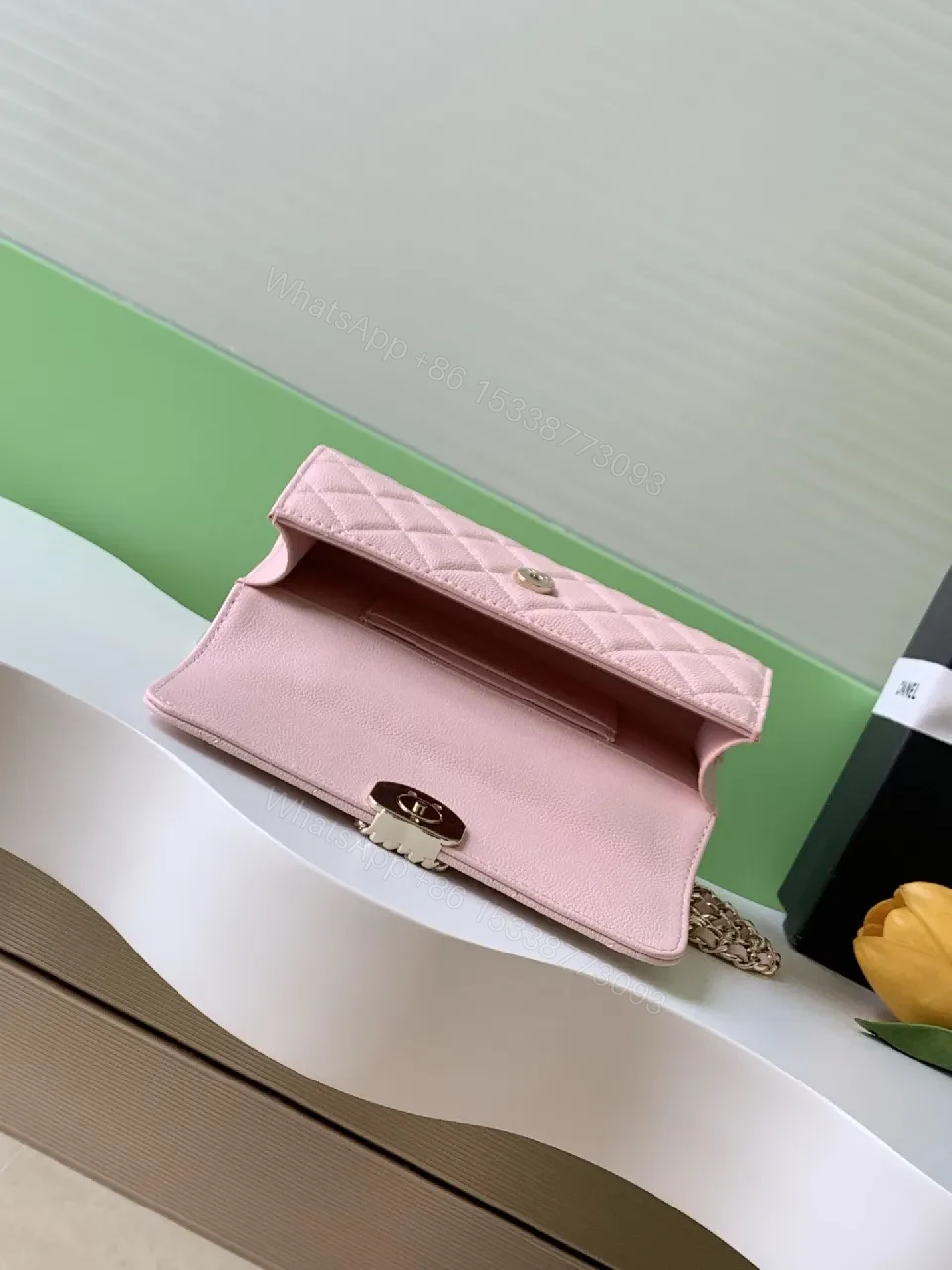 View 5 of Soft Pink Quilted Chain Bag: Everyday Luxury Tote