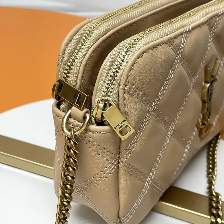 View 4 of Chic Quilted Chain Bag â€“ Nude Leather, Luxury Everyday